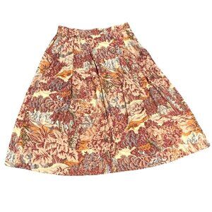 Evan Picone Petites Midi Skirt French Country Floral Tapestry Pockets 12P #208K